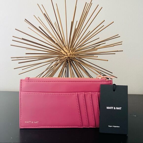 Matt & Nat Loom Vegan Leather Wallet, Clutch. Zip Top, Purple/Pink, Mauve NWT - Picture 7 of 12
